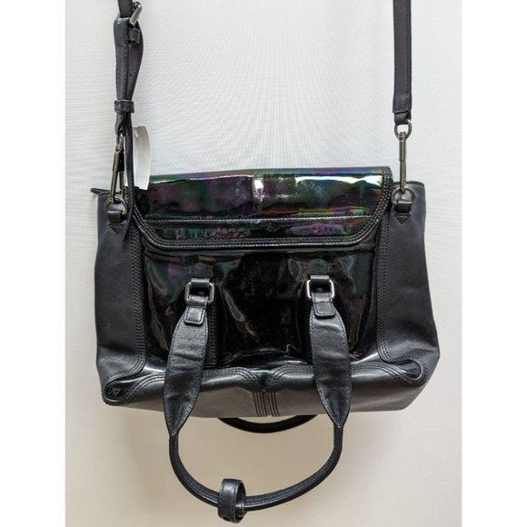 RARE 3.1 Philip Lim Black Leather Oil Slick Pashli Purse - Picture 2 of 4